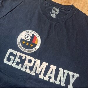 VTG 1990s Y2K Simpln Gear For Sports Deutscher Germany Soccer Tee FUTBOL Faded